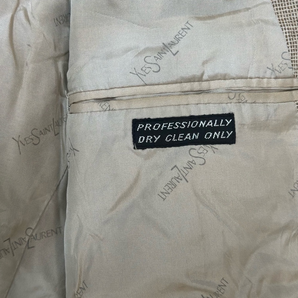 Yves Saint Laurent tan and cream linen blazer - Picture 3 of 6
